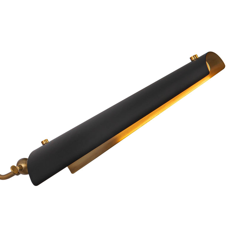 Kuzco Osorio 16in 1-Light LED Vanity Light | Mid-Century Matte Black and Vintage Brass Steel/Copper | Bathroom Vanity & Powder | Model WV347104MBVB