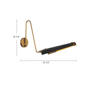 Kuzco Osorio 16in 1-Light LED Vanity Light | Mid-Century Matte Black and Vintage Brass Steel/Copper | Bathroom Vanity & Powder | Model WV347104MBVB