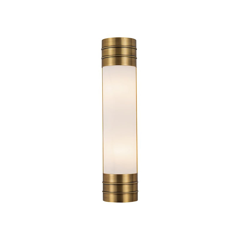 Kuzco Willard 18in 2-Light Vanity Light | Vintage Brass Steel and Opal Matte Glass | Bathroom Vanity | 4.38 x 18.38 in | Model WV348218VBOP