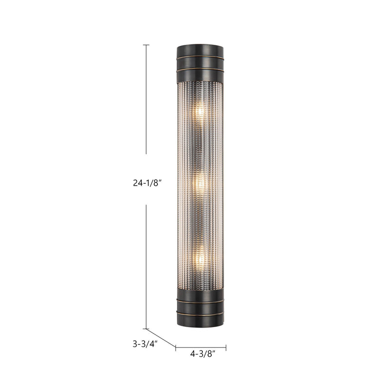 Kuzco Willard 24in 3-Light Vanity Light | Vintage Brass Steel and Opal Matte Glass | Bathroom Vanity & Powder Room | Model WV348224VBOP