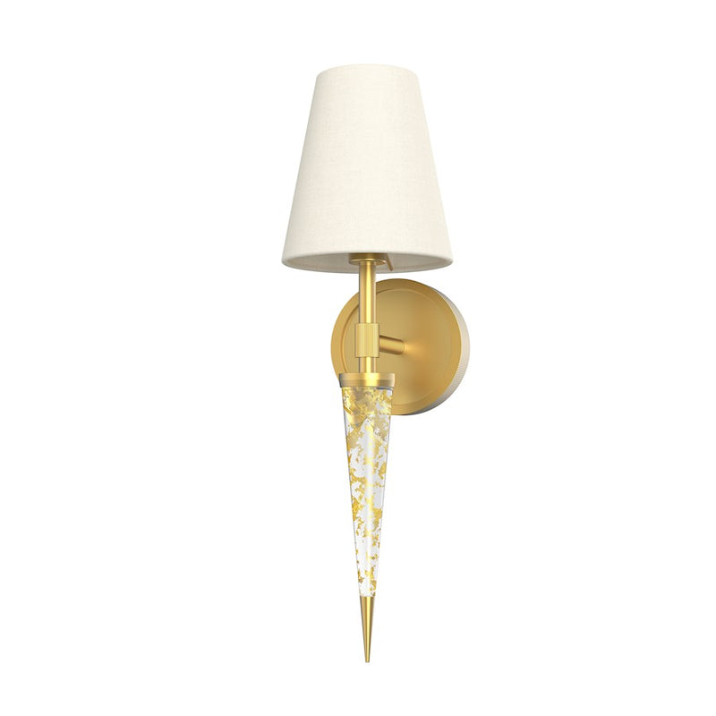 Kuzco Kimpton 1-Light Wall Sconce | Brutalist Gold Flake and Vintage Brass | Bathroom & Hallway Accent | 5 x 17 x 6.38 in | Model WV351101VBFG