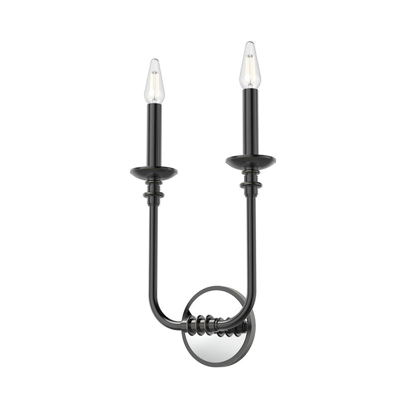 Kuzco Peabody 2-Light Wall Sconce | Urban Bronze Metal with Mirrored Accents | Bathroom Vanity & Hallway Accent | Model WV351502UB