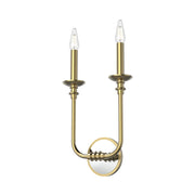 Kuzco Peabody 2-Light Vanity Light | Traditional Vintage Brass and Mirrored Elements | Bathroom & Powder Room | Model WV351502VB