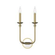 Kuzco Peabody 2-Light Vanity Light | Traditional Vintage Brass and Mirrored Elements | Bathroom & Powder Room | Model WV351502VB