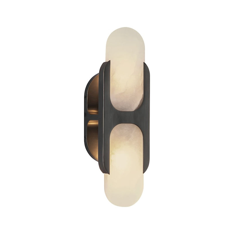 Alora Odin 2 14" Light Wall Vanity, Bronze/Alabaster/Alabaster