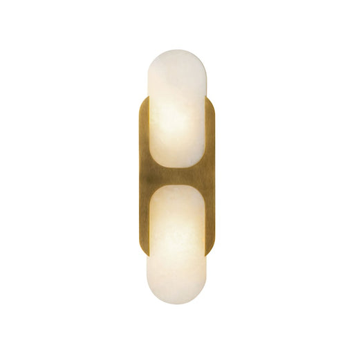 Alora Odin 2 14" Light Wall Vanity, Brass/Alabaster/Alabaster - WV357214VBAR