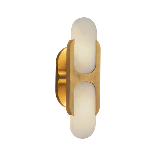 Alora Odin 2 14" Light Wall Vanity, Brass/Alabaster/Alabaster