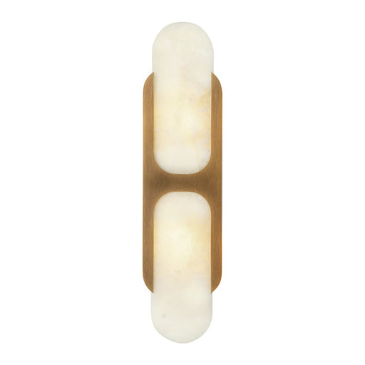 Alora Odin 2 17" Light Wall Vanity, Brass/Alabaster/Alabaster - WV357217VBAR