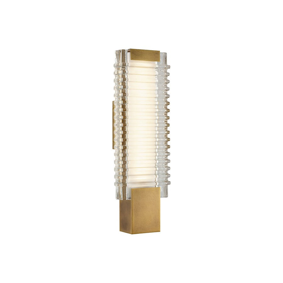 Alora Alai 18" Wall Vanity, Brass/Ribbed/Clear Ribbed - WV374118VBCR