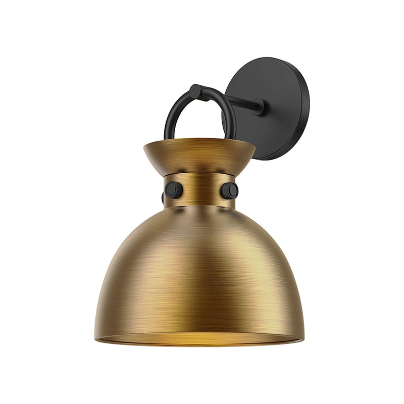 Kuzco Waldo 1-Light 9in Wall/Vanity | Matte Black and Aged Gold Steel | Bathroom & Powder Room Vanity Light | 8.75 x 12.75 in | Model WV411309MBAG