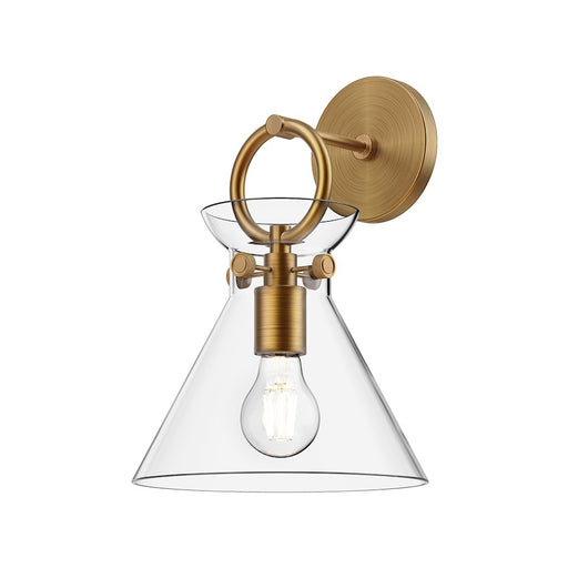 Kuzco Emerson 1-Light 9in Wall Vanity | Modern Aged Gold Steel and Clear Glass | Bathroom & Powder Room | 8.75 x 12.75 in | Model WV412509AGCL