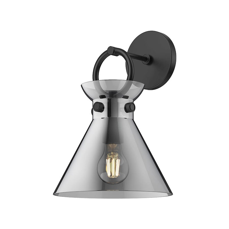 Kuzco Emerson 1-Light 9in Vanity Light | Modern Matte Black Steel and Smoked Glass | Bathroom & Powder Room | Model WV412509MBSM