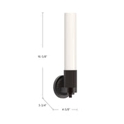 Kuzco Alora Mood Rue 1-Light 5in Wall Vanity | Modern Brushed Gold Steel and Glossy Opal Glass | Bathroom & Powder Room | Model WV416101BG