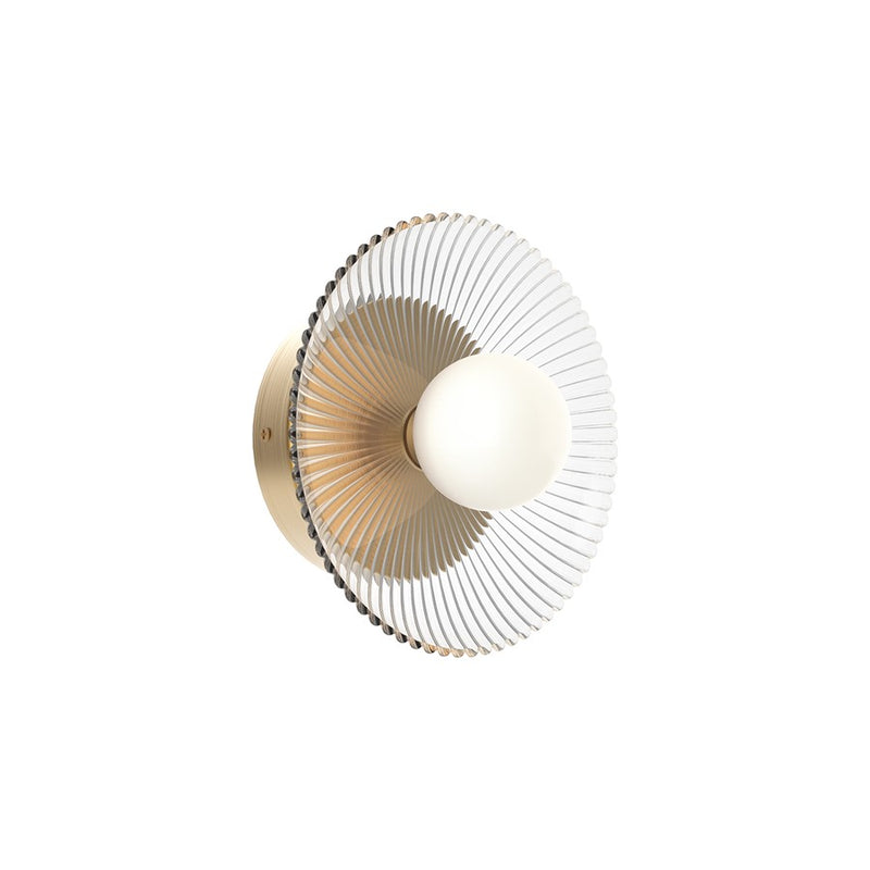 Alora Mood Hera 9" LED Wall/Vanity Light, Gold/Ribbed/Opal