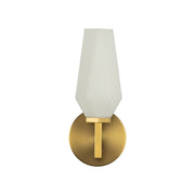 Kuzco Krysta 10in 1-Light Vanity Light | Geometric Brushed Gold and Opal Glass | Bathroom & Powder Room | 3.75 x 10.75 in | Model WV424110BGOP