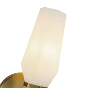 Kuzco Krysta 10in 1-Light Vanity Light | Geometric Brushed Gold and Opal Glass | Bathroom & Powder Room | 3.75 x 10.75 in | Model WV424110BGOP