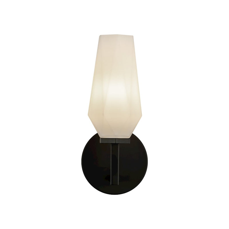 Kuzco Krysta 10in 1-Light Wall Vanity | Modern Matte Black Steel and Opal Glass | Bathroom Vanity Light | 10 x 3 x 3 in | Model WV424110MBOP