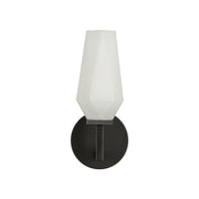 Kuzco Krysta 10in 1-Light Wall Vanity | Modern Matte Black Steel and Opal Glass | Bathroom Vanity Light | 10 x 3 x 3 in | Model WV424110MBOP