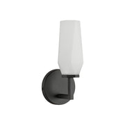 Kuzco Krysta 10in 1-Light Wall Vanity | Modern Matte Black Steel and Opal Glass | Bathroom Vanity Light | 10 x 3 x 3 in | Model WV424110MBOP