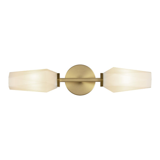 Kuzco Krysta 20in 2-Light Vanity Light | Brushed Gold Steel and Opal Glass | Bathroom Vanity | 3.75 x 20.5 in | Model WV424720BGOP