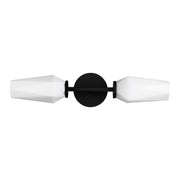 Kuzco Krysta 2-Light 20in Vanity Light | Modern Matte Black Steel and Opal Glass | Bathroom Vanity & Powder Room | Model WV424720MBOP