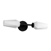Kuzco Krysta 2-Light 20in Vanity Light | Modern Matte Black Steel and Opal Glass | Bathroom Vanity & Powder Room | Model WV424720MBOP