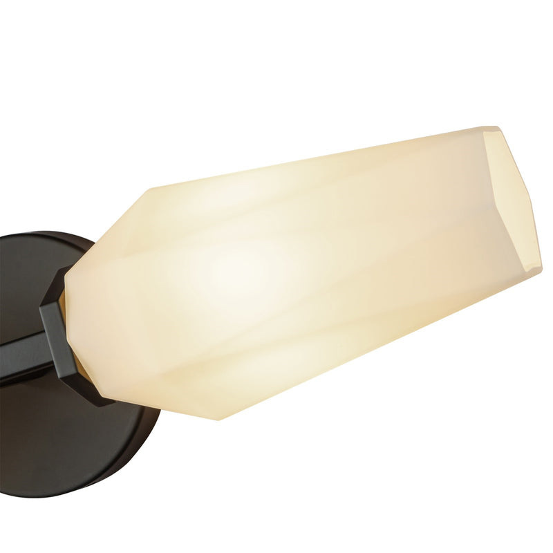 Kuzco Krysta 2-Light 20in Vanity Light | Modern Matte Black Steel and Opal Glass | Bathroom Vanity & Powder Room | Model WV424720MBOP