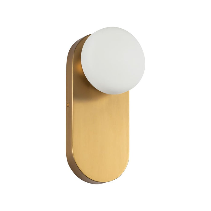 Kuzco Ariel 12" LED Wall/Vanity Light, Gold/Opal Glass/Opal Glass