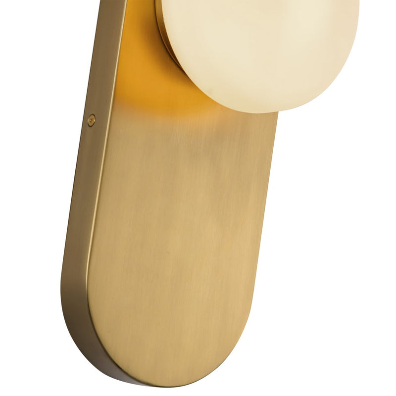 Kuzco Ariel 12" LED Wall/Vanity Light, Gold/Opal Glass/Opal Glass