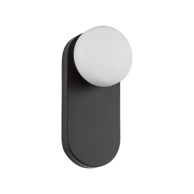 Kuzco Ariel 12" LED Wall/Vanity Light, Black/Opal Glass