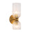 Kuzco Nelly 12" Socket Wall/Vanity Light, Gold/Clear Ribbed Glass