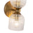 Kuzco Nelly 12" Socket Wall/Vanity Light, Gold/Clear Ribbed Glass