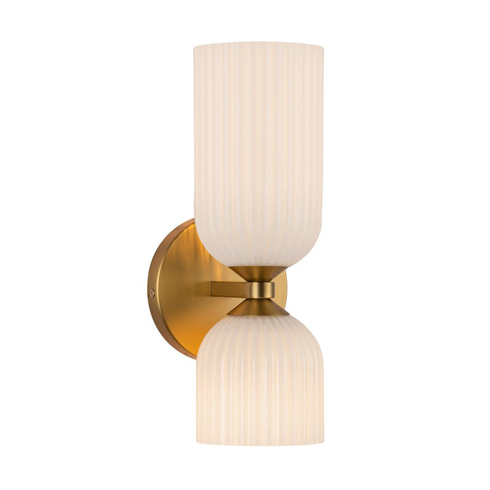 Kuzco Nelly 12" Socket Wall/Vanity Light, Gold/Glossy Opal Glass