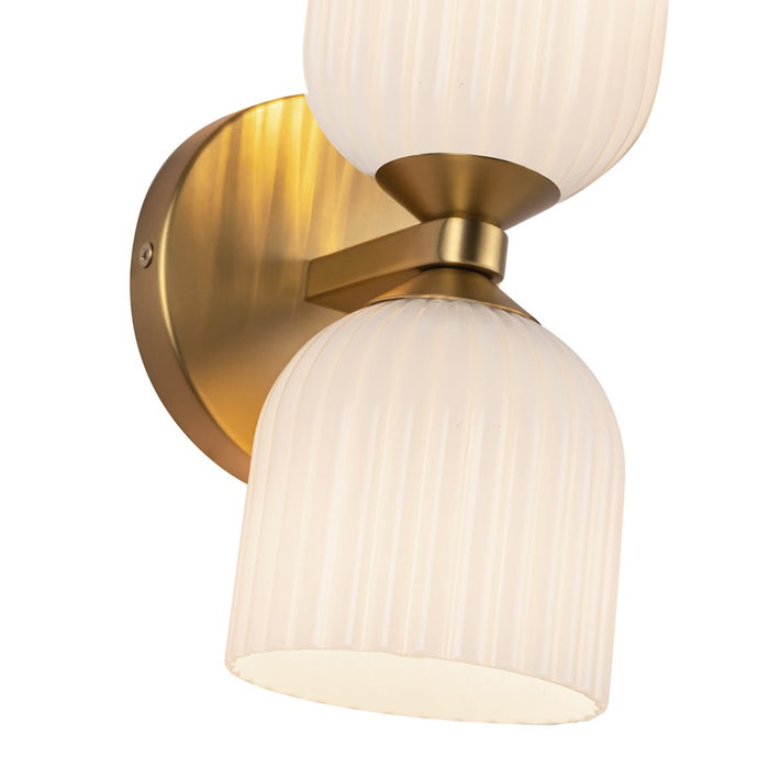 Kuzco Nelly 12" Socket Wall/Vanity Light, Gold/Glossy Opal Glass
