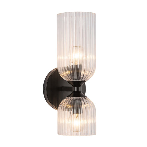 Kuzco Nelly 12" Socket Wall/Vanity Light, Black/Clear Glass