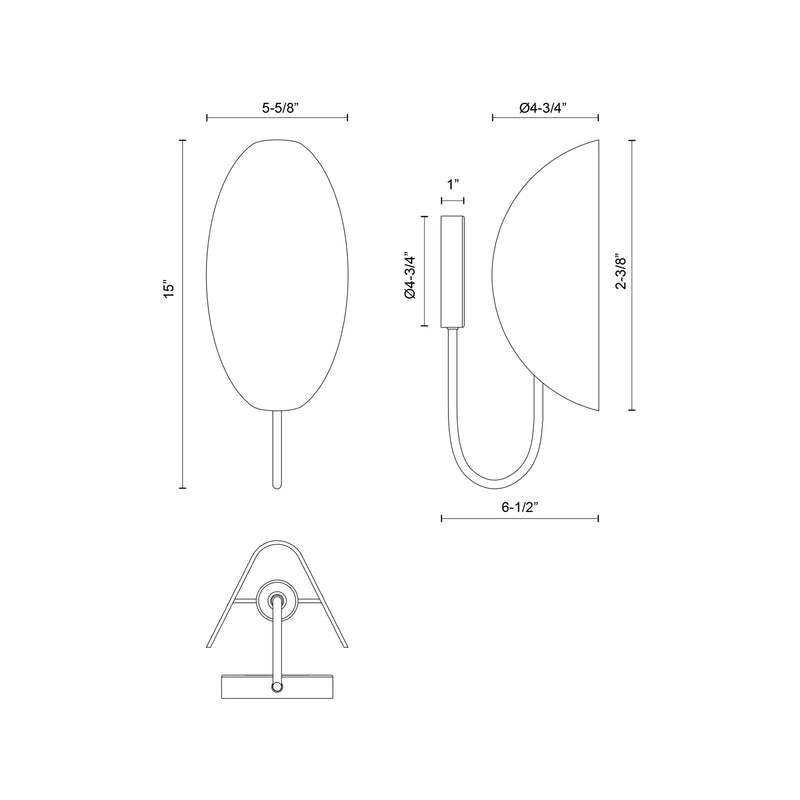 Kuzco Seno 1-Light 6in Bathroom Vanity Light | Modern Matte Black and White Cotton Fabric | Bathroom & Powder Room | Model WV450706MBCW