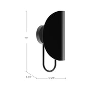 Kuzco Seno 1-Light 6in Bathroom Vanity Light | Modern Matte Black and White Cotton Fabric | Bathroom & Powder Room | Model WV450706MBCW