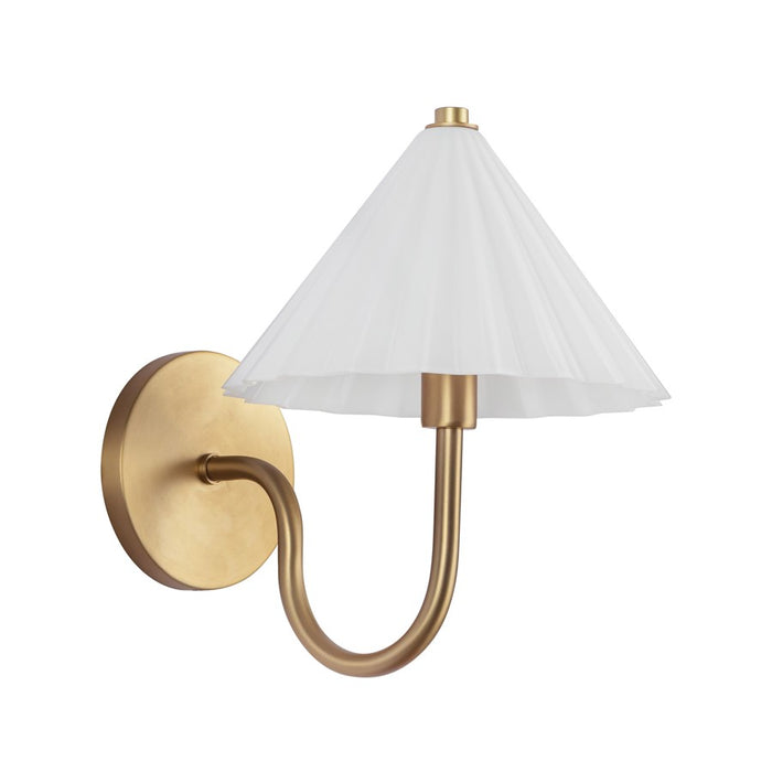 Kuzco Serena 8" Socket Wall/Vanity Light, Aged Gold/Opal Glass