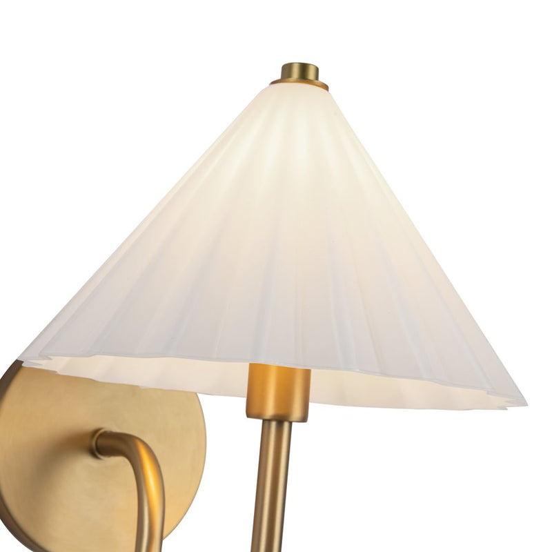 Kuzco Serena 8" Socket Wall/Vanity Light, Aged Gold/Opal Glass