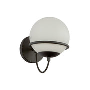 Kuzco Alba 1-Light 7in Wall Vanity | Matte Black and Opal Glass | Bathroom Vanity Light | 6.5 x 6.5 x 9.88 in | Model WV458107MBOP