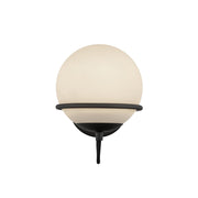 Kuzco Alba 1-Light 7in Wall Vanity | Matte Black and Opal Glass | Bathroom Vanity Light | 6.5 x 6.5 x 9.88 in | Model WV458107MBOP