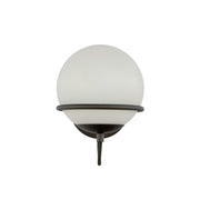 Kuzco Alba 1-Light 7in Wall Vanity | Matte Black and Opal Glass | Bathroom Vanity Light | 6.5 x 6.5 x 9.88 in | Model WV458107MBOP