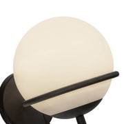 Kuzco Alba 1-Light 7in Wall Vanity | Matte Black and Opal Glass | Bathroom Vanity Light | 6.5 x 6.5 x 9.88 in | Model WV458107MBOP