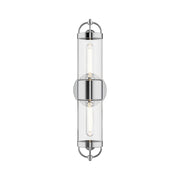Kuzco Lancaster 21in 2-Light Vanity Light | Modern Chrome and Clear Glass | Bathroom & Powder Room | 21 x 4 x 5 in, Damp Rated | Model WV461102CH