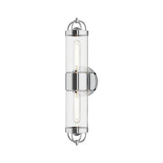 Kuzco Lancaster 21in 2-Light Vanity Light | Modern Chrome and Clear Glass | Bathroom & Powder Room | 21 x 4 x 5 in, Damp Rated | Model WV461102CH