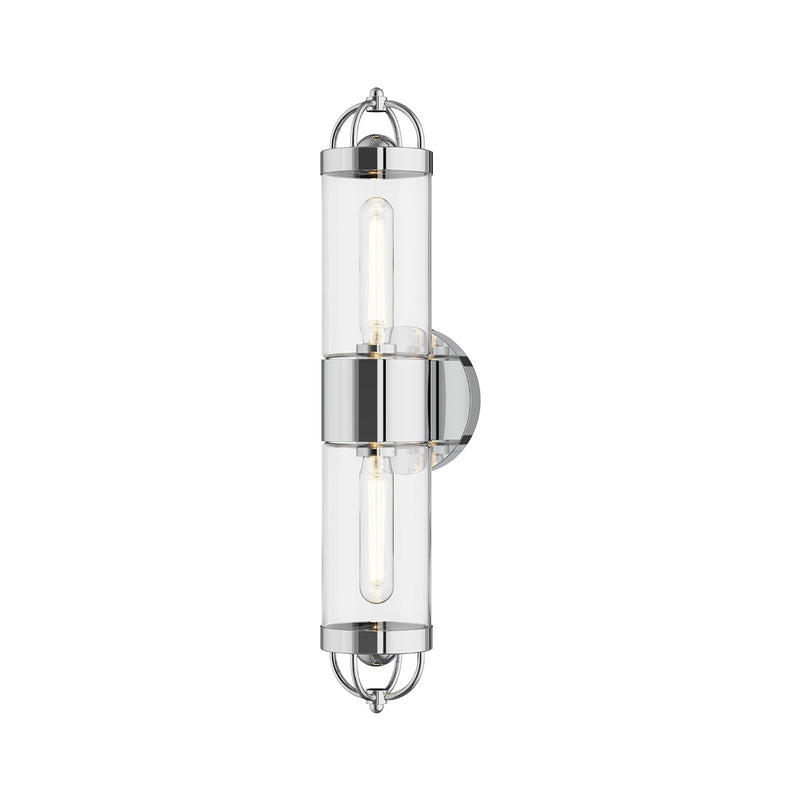 Kuzco Lancaster 21in 2-Light Vanity Light | Modern Chrome and Clear Glass | Bathroom & Powder Room | 21 x 4 x 5 in, Damp Rated | Model WV461102CH