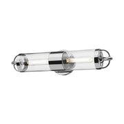 Kuzco Lancaster 21in 2-Light Vanity Light | Modern Chrome and Clear Glass | Bathroom & Powder Room | 21 x 4 x 5 in, Damp Rated | Model WV461102CH