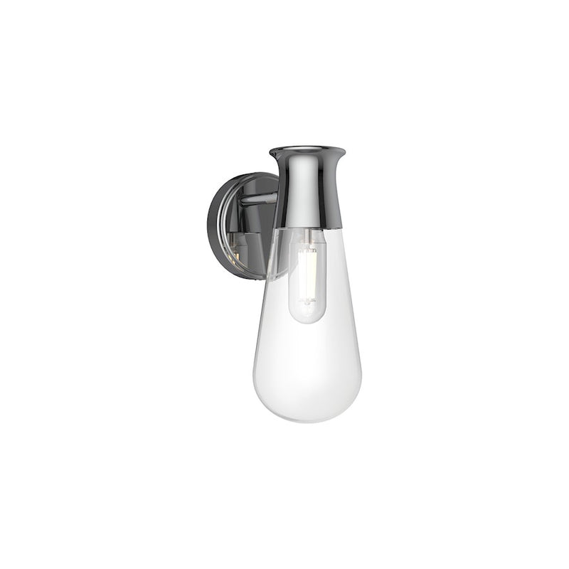 Kuzco Marcel 1-Light 5in Wall Sconce | Modern Chrome Steel and Clear Bubble Glass | Bathroom Vanity & Hallway Accent | Damp Rated | Model WV464001CH