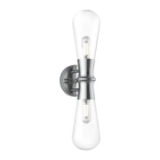 Kuzco Alora Mood Marcel 5in 2-Light Vanity Light | Chrome Steel and Clear Glass | Bathroom & Powder Room | 5 x 21 x 6 in | Model WV464002CH