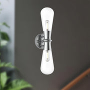 Kuzco Alora Mood Marcel 5in 2-Light Vanity Light | Chrome Steel and Clear Glass | Bathroom & Powder Room | 5 x 21 x 6 in | Model WV464002CH